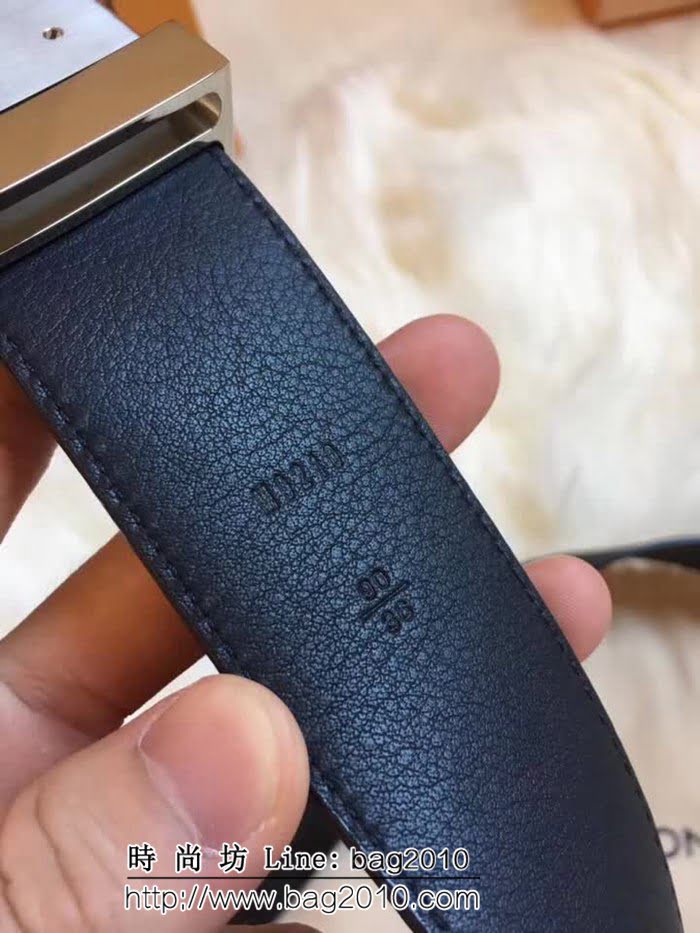 路易威登LV MADE in S ain 原單水貨 M9210藍格 高端男士皮帶 LHG1057